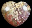 Colorful, Polished Petrified Wood Heart - Triassic #58538-1